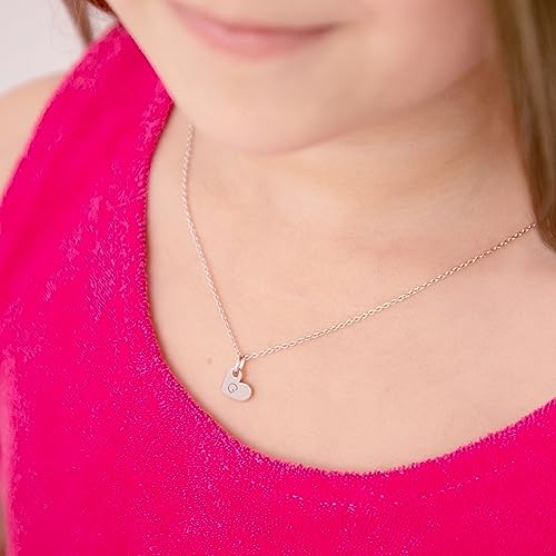 925 Sterling Silver Polished Heart Charm Pendant Necklace for Little Girls & Teens 16" - Customizable Heart Pendant Necklace - Meaningful and Unique Jewelry Birthday Gifts for Girls3