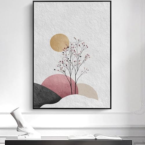 Toile botanique minimaliste pour sublimer un mur vide salon moderne