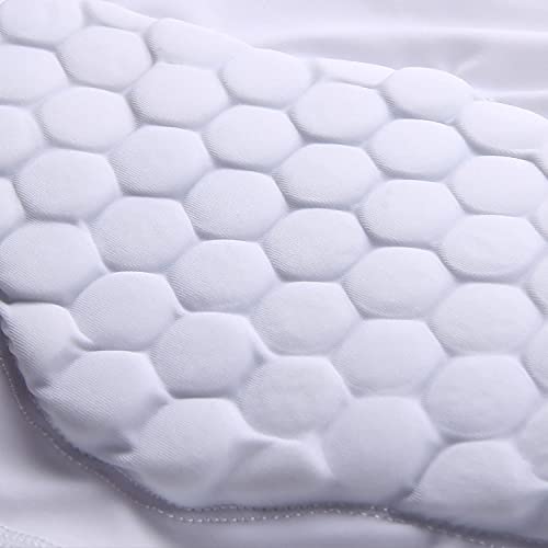 Jellybro Mens Padded Football Girdles Boys Youth Compression Shorts For Basketball Paintball Skating Rugby White #TOP1