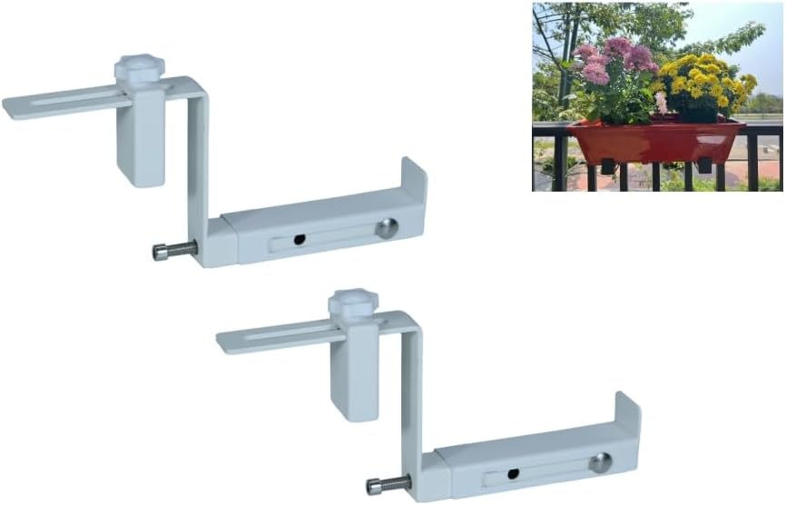 lxkj Soportes universales ajustables para jardineras, adecuados para balcones, barandillas, porches y cercas de jardín, apto para jardineras de 6
