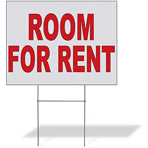 Fastasticdeals Weatherproof Yard Sign Room for Rent Red B Lawn Garden Rentals 18x12 Inches 2 Sides Print