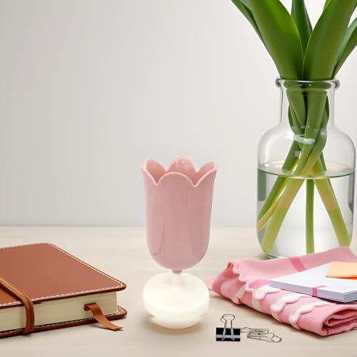 Txuolin Pink Plastic Tulip Pen Holder Cute Pens Cup for Desk Pen Brush Organizer Office Stationery Supplies Home Decor Desk Supplies Holders and Dispensers Workspace Organizers - Image 7
