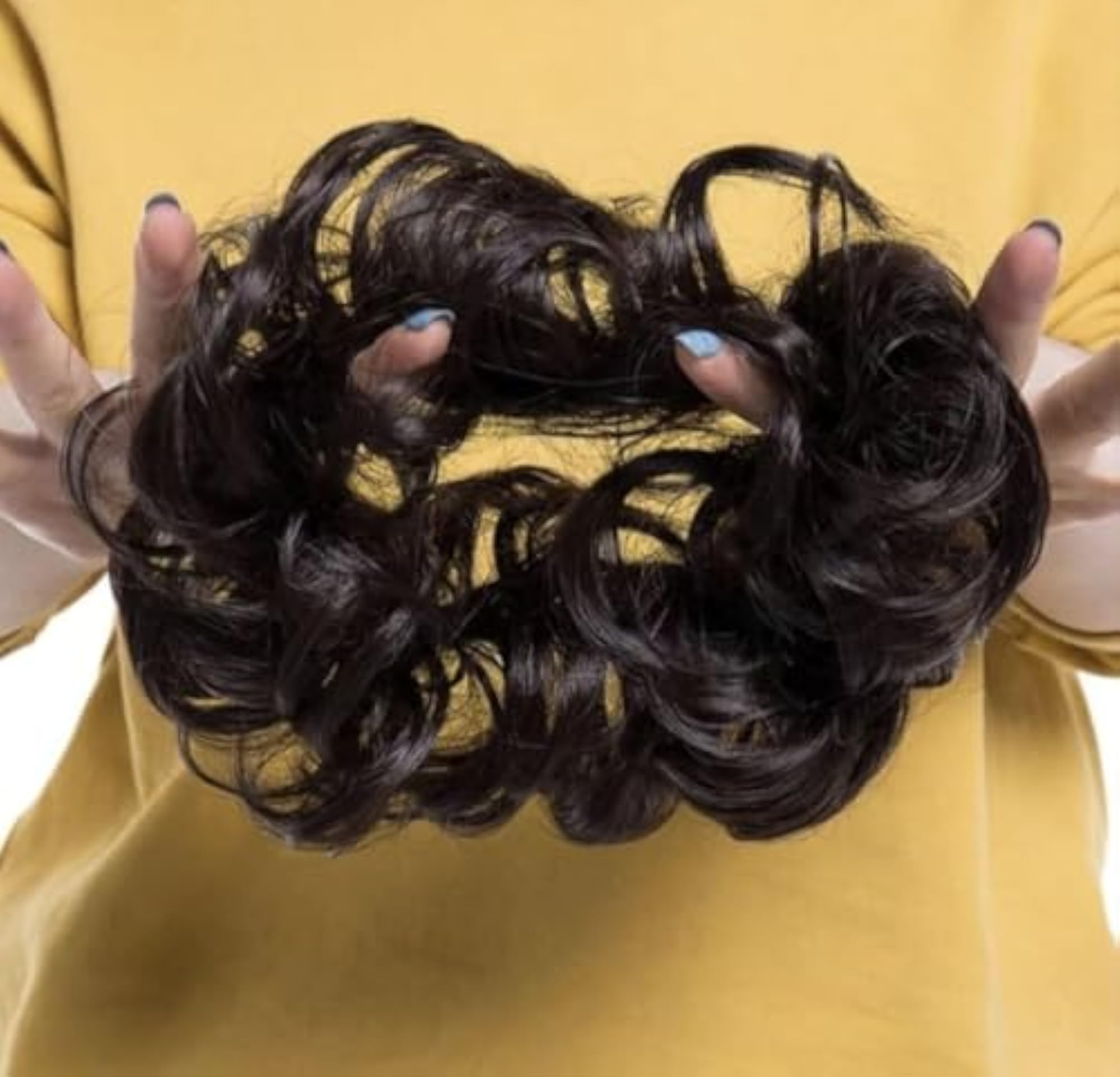 Women's Messy Brown Bun Rubber Juda, Bridal Instant Ready