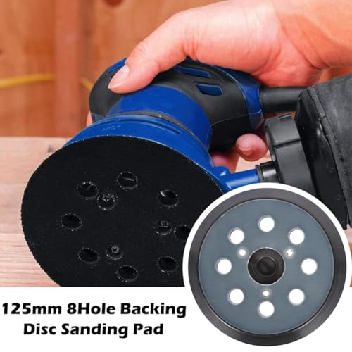 Image of NIHUIFDPY 5 Inch Replacement Sander Pad, 125mm 8-Hole Hook and Loop Backing Disc, compatible with Makita BO5010 BO5041, DeWalt DW421, Porter Cable, Craftsman, Black & Decker - 36.4mm Screw Spacing