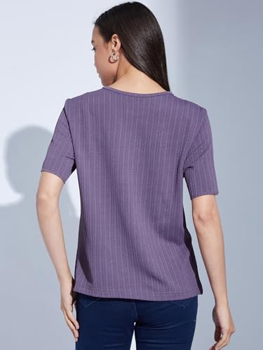 Image of Selvia Women's Solid Regular Fit T-Shirt