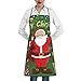 Delantales de cocina con estampado de Papá Noel para mujer, delantal con bolsillo, delantales de cocina para cocina, hornear, jardinería, unisex, blanco, Talla única