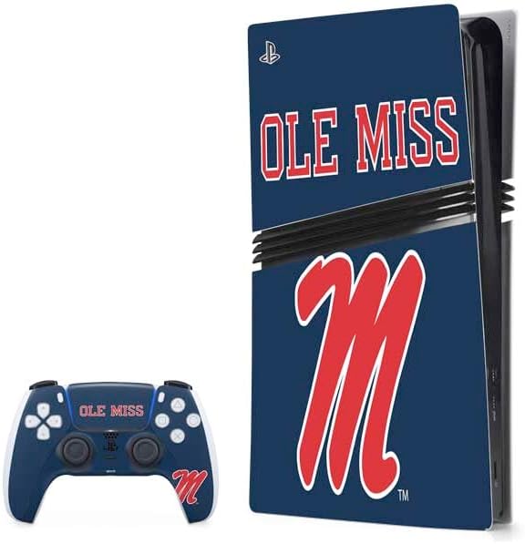 Skinit Decal Gaming Skin Compatible with PS5 Pro Bundle - Officially Licensed University of Mississippi Ole Miss Rebels Design