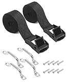 UBOG 2PCS Tie Down Straps,Car Accessories Battery Tie Down,Battery Strap,Battery Hold Down Kit,Battery Box Strap,Comes with Bracket and Screws,Suitable for Most Cars, Trucks, SUVs, RVs,Etc