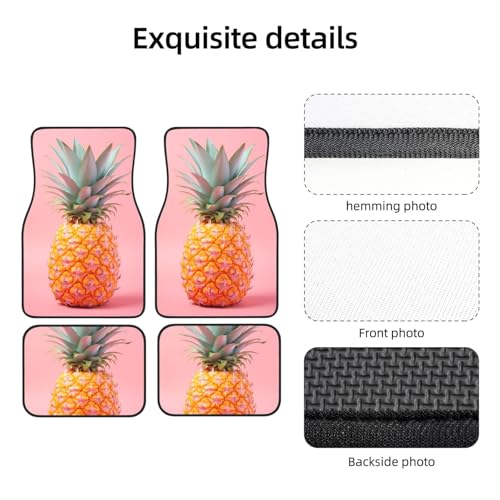 Tapis de sol de voiture toutes saisons imperméables avec talonnette ananas