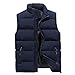 Veste Gilet matelassée sans Manches Doudoune Gilet Homme Veste de Hiver Chaude TravailCoupe Vent Jacket Manteau Crew Neck Zippe Gilet sans Manches Manteaux pour Randonnee Trekking Épais Jackets Sweat