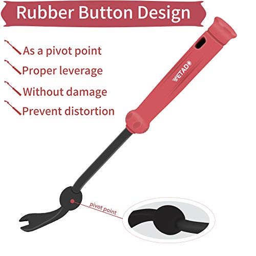 Wetado Trim Removal Tool, Car Upholstery Repair Kit, Car Door Audio Panel Trim Removal Set, Fastener Terminal Remover Tool Set Clips Pry Kit Auto Clip Pliers (8PCS Red) - Image 6