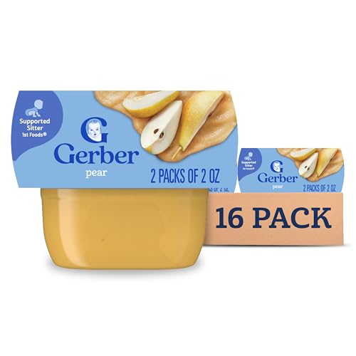 Image of Gerber Stage 1 Baby Food, Pear Puree Tubs, No Artificial Colors or Flavors, Baby Puree, 16-Pack