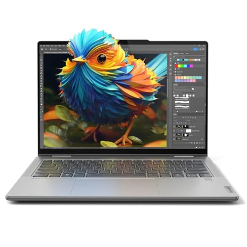 Image of Lenovo Yoga 7 2-in-1 14 inch WUXGA (1920x1200) Touchscreen Laptop, 3.5GHz, 6-core AMD Ryzen 5 8640HS, 8GB LPDDR5 RAM, 512GB SSD, Backlit Keyboard, Fingerprint, Wi-Fi 6, Win11, Artic Grey, EAT Accessories