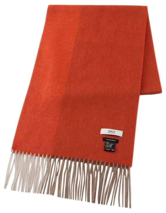 Amazon | [タケオキクチ] カシミヤ100 パネル カシミヤマフラー