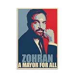 Fotuven Zohran Mamdani Mayor Political Poster Art Decor, Hope-Inspired Art Print, American Political Campaign Poster 12x18inch(30x45cm) Unframe