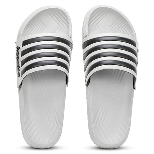 Image of Aqualite AL-191 Men Slides Slipper with Slip-on wear, Comfort and Flat Base Flipflop for dailywear uses.
