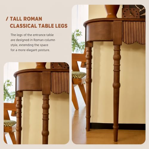 Mesa consola madera maciza pasillo estrecho con cajón almacenamiento slim 7
