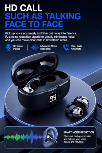 Image of S88 Open Ear Clip-On Earbuds with Battery Indicator Display OWS Wireless Earphones | Situational Awareness | 40 Hrs Playback | Bluetooth V5.4 | ENC Mic for Calls | 40Ms Low Latency Gam (Black)