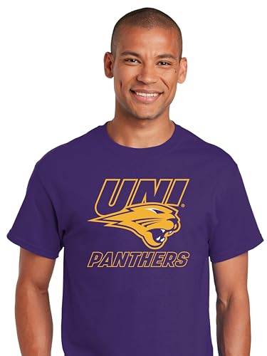 CornBorn UNI Panthers Shirt for Men - Northern Iowa Tshirt - Power Logo - Purple - Small