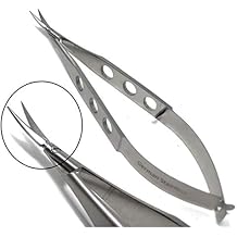Vannas Micro Small Blade Stitch Scissors Curved, 4, Fenestrated