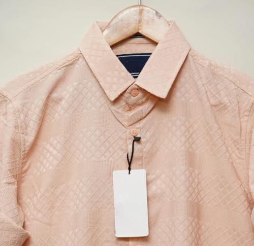 Image of The Kab's Men Casual Shirt | Textured Cotton Fabric Regular Fit Shirts for Men Stylish | Full Sleeve Shirt for Man | Comfortable Breathable Fabric | Perfect for Casual Office and Outing Wear