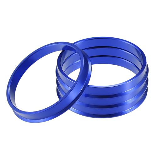 A ABSOPRO Anillos Centradores de Buje para Automóvil, OD 73.1mm A ID 66.6mm, Anillos Centradores de Buje de Rueda, Espaciador de Centro de Buje de Aleación de Aluminio Azul (Juego de 4)