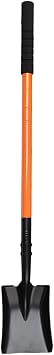Small Square Shovel 43.3Inches Small Shovel with Metal Handle Garden Tool for Camping Farming Gardening Digging, Orange