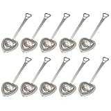 10Pcs Tea Strainers for Loose Tea - Heart Shaped Tea Filter Set Long Spoon Stainless Steel Tea Infus