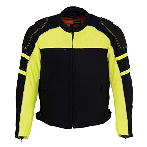 Image of Milwaukee Leather Men's CE Armored All-Season Motorcycle Jacket - Impact Protection Textile Racer Design - Small