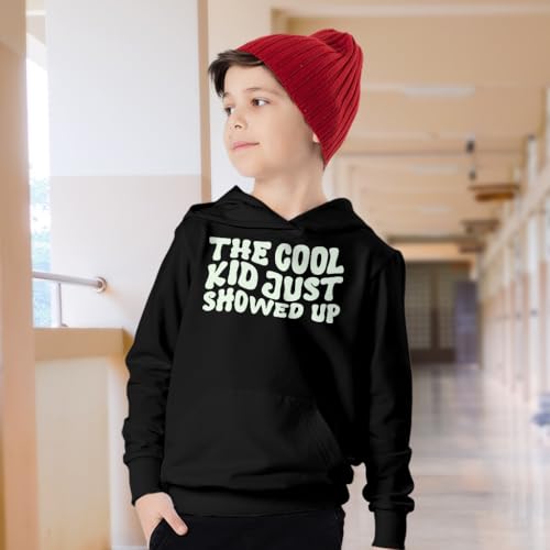 The Cool Kid Just Showed Up Kids' Hoodie - Retro Graphic Hooded Sweatshirt - Funny Design Hoodie for Kids2
