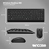 مجموعة لوحة مفاتيح وماوس Incase Wireless Desktop 900 - مصممة بواسطة Microsoft Quiet Touch Keys، تصميم مناسب للاستخدام باليدين اليمنى واليسرى، مفاتيح تشغيل سريعة قابلة للتخصيص، عمر بطارية يصل إلى عامين باللون الأسود
