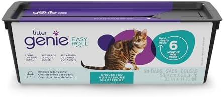 Litter Genie Easy Roll Refill - Up to 6 Months of Supply – Compatible only with The Litter Genie Easy Roll Pail. Long Lasting cat Litter Bags Refill