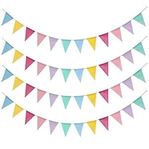 Leeyunbee 4 Stück Wimpelkette Outdoor