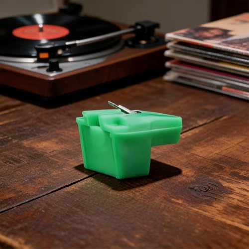 Aguja ATN71E soluciona saltos en tocadiscos Audio Technica vinilo verde 6