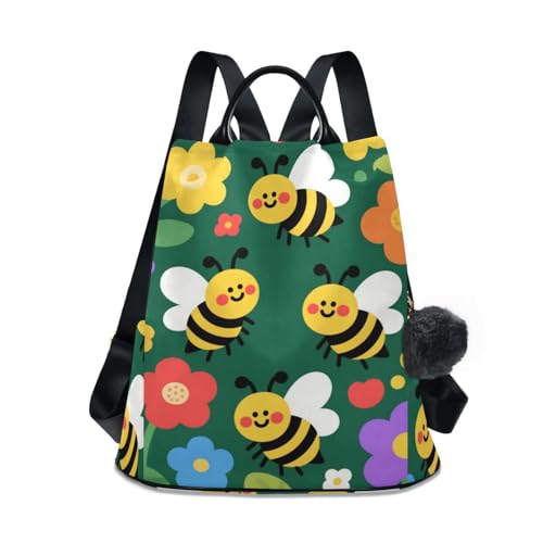 Fashion travel backpack trendy travel backpacks for women for Daily College Shopping with Pom-pom keychain