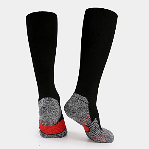 Wander 6 Pairs Men's Athletic Run Cushion Over-The-Calf Tube Socks（2Green+2Red+2Yellow,Size:9-12） #TOP2