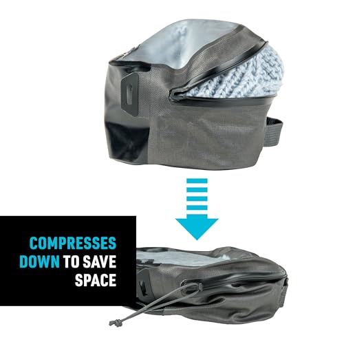 Nite Ize RunOff Bolsa de embalaje impermeable - Bolsa impermeable para viaje - Bolsa seca de viaje con compresión - Carbón, Pequeña miniatura 5