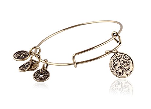 MBOX Design Expandable Gold/Silver Tone Style Twelve Constellations Astrology Wire Bangle Bracelet