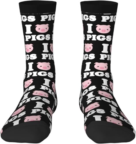 Calcetines de algodón para adultos Love Pigs, calcetines casuales para hombre y mujer