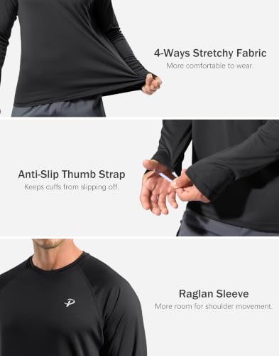 Image of Pudolla Men's Sun Protection Shirts UV SPF UPF 50+ Rash Guard Long Sleeve Lightweight Quick Dry Brethable Swimming Fishing