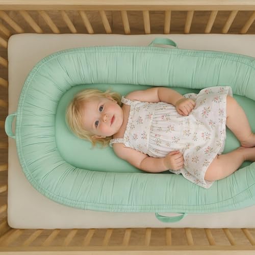 Image of EAQ Baby Lounger, Infant Lounger for Newborn,Portable Baby Nest Cover Breathable & Soft, Newborn Essentials