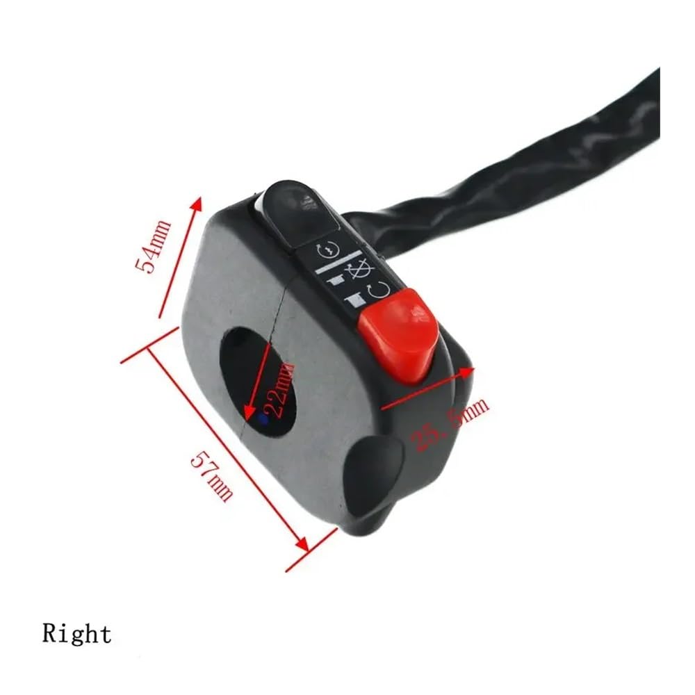 Interruttore manubrio motocicletta 22mm Interruttori Per Pulsante Clacson Per Moto Indicatore Di Direzione Fendinebbia Luce Avviamento Interruttore Controller Manubrio