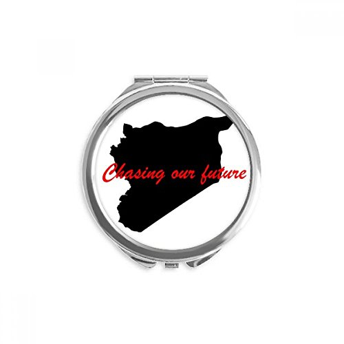 Miroir rond maquillage de poche portable imprimé citation inspirante