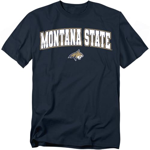 LOGOVISION Montana State University Arch Logo Unisex Adult T Shirt Navy Large