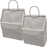 ★ Pacchetto incluso: si otterrà 2 sacchetti di stoccaggio appesi con ganci attaccanti, la dimensione è di 8,7* 3,7 * 14,9 pollici (22 * 9,5 * 38 cm).