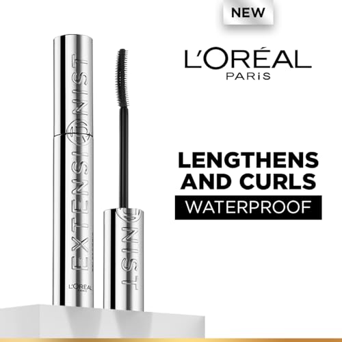 Image of L'Oreal Paris Telescopic Extensionist Waterproof Lengthening Mascara, Black | Lengthening Waterproof Mascara, Lashes +5mm Closer To Brows, Separates & Curls Each Lash, 300 Bristles Curved Comb