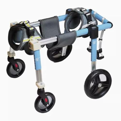 Silla de ruedas para perros paralizados: soporte ajustable convertible de 2 y 4 ruedas