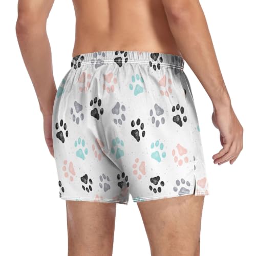 Image of Men's Boxer Shorts Cotton Loose Underwear with Button Fly