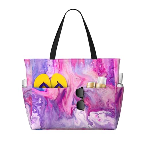 Grand sac fourre-tout violet marbré pour femme chic au quotidien