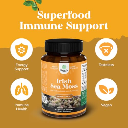 Natures Craft Sea Moss + Bladderwrack + Burdock Capsules (30 ct) — view 2